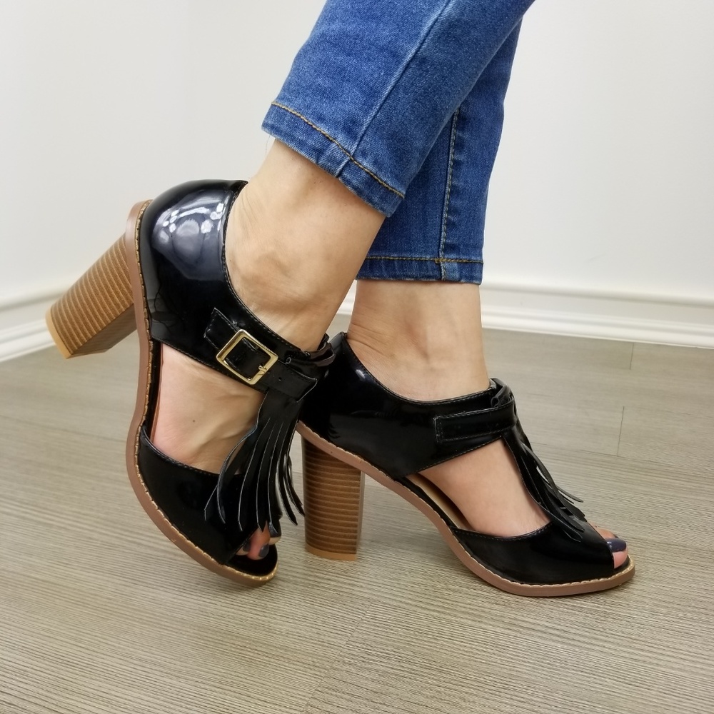 Patent rockabilly oxford high heels w/ tassel - Picture 4 of 8